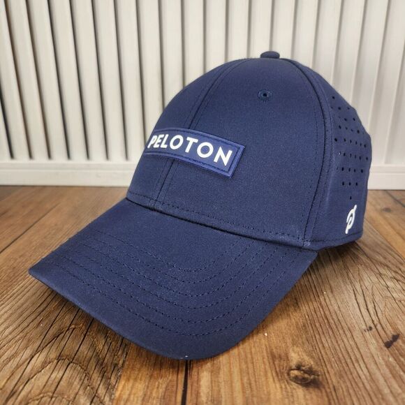Peloton Hat Cap Snapback Blue Vented Athletic Sports Cycling Tennis Golf Cooling - Picture 1 of 10